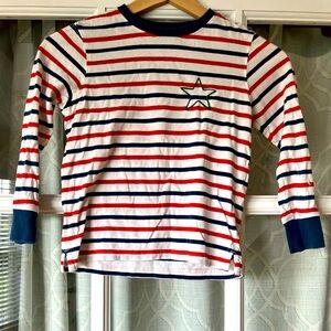 Tucker + Tate Red, White, & Blue Striped Long Sleeve Shirt w/ Star Embroidery